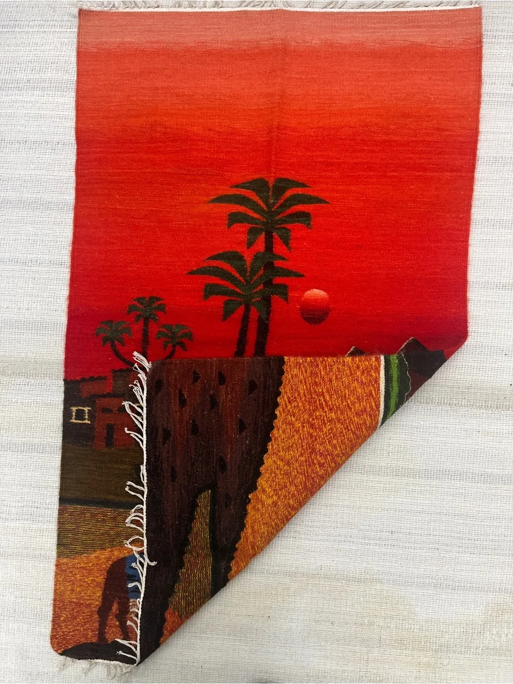 Vintage-Inspired Red Desert Tapestry Wall Art